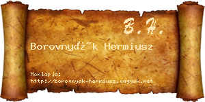 Borovnyák Hermiusz névjegykártya